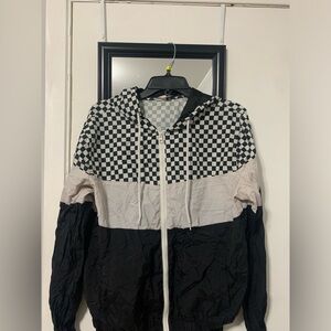 Black and White Checkered Windbreaker